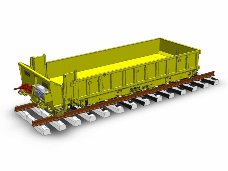Rail trailer Container en ballastbox