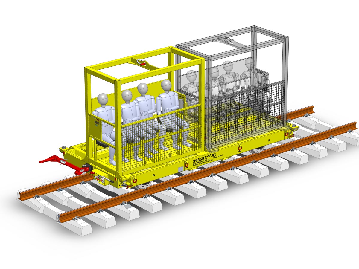 Railtrailer personen transport